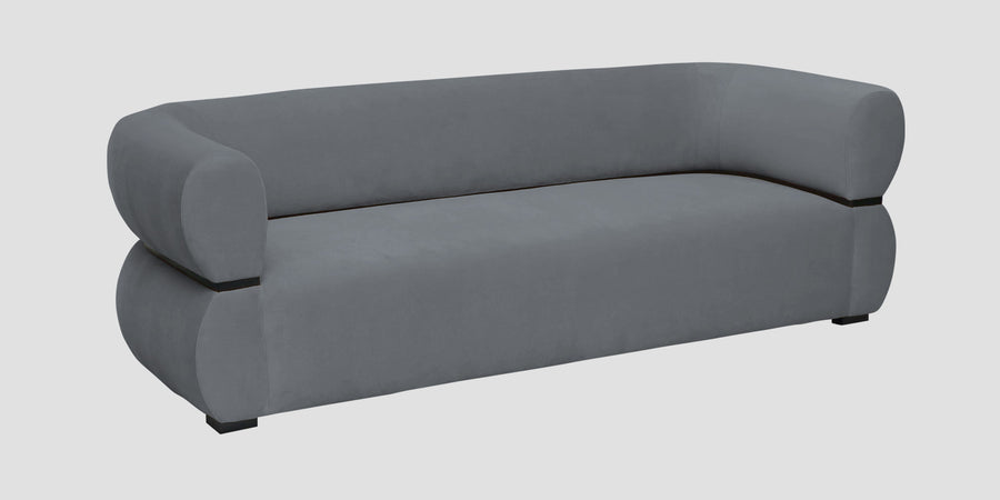 Kula Velvet 3 Seater Sofa In Pubble Grey Colour - Febonic Living