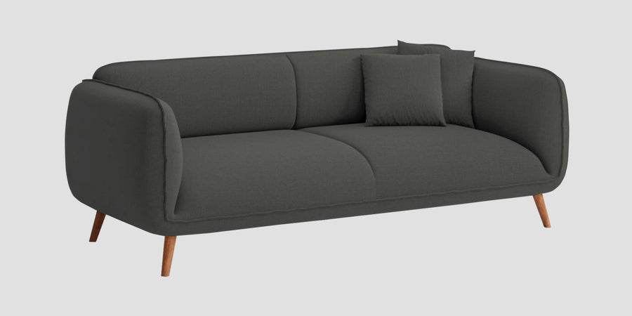Zia Fabric 3 Seater Sofa In Stone Grey Colour - Febonic Living