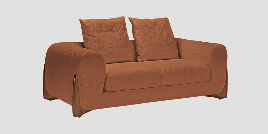 Boko Boucle 2 Seater Sofa In Light Orange Colour - Febonic Living
