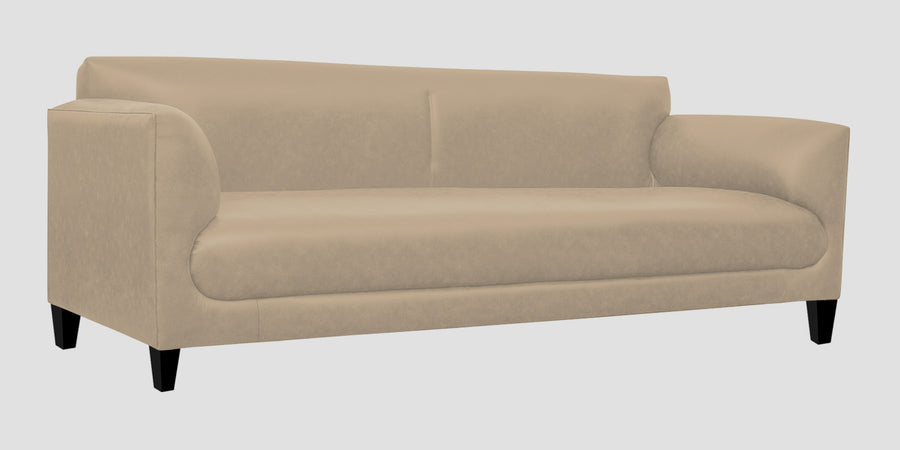 Convi Leatherette 3 Seater Sofa In Tan Beige Colour - Febonic Living