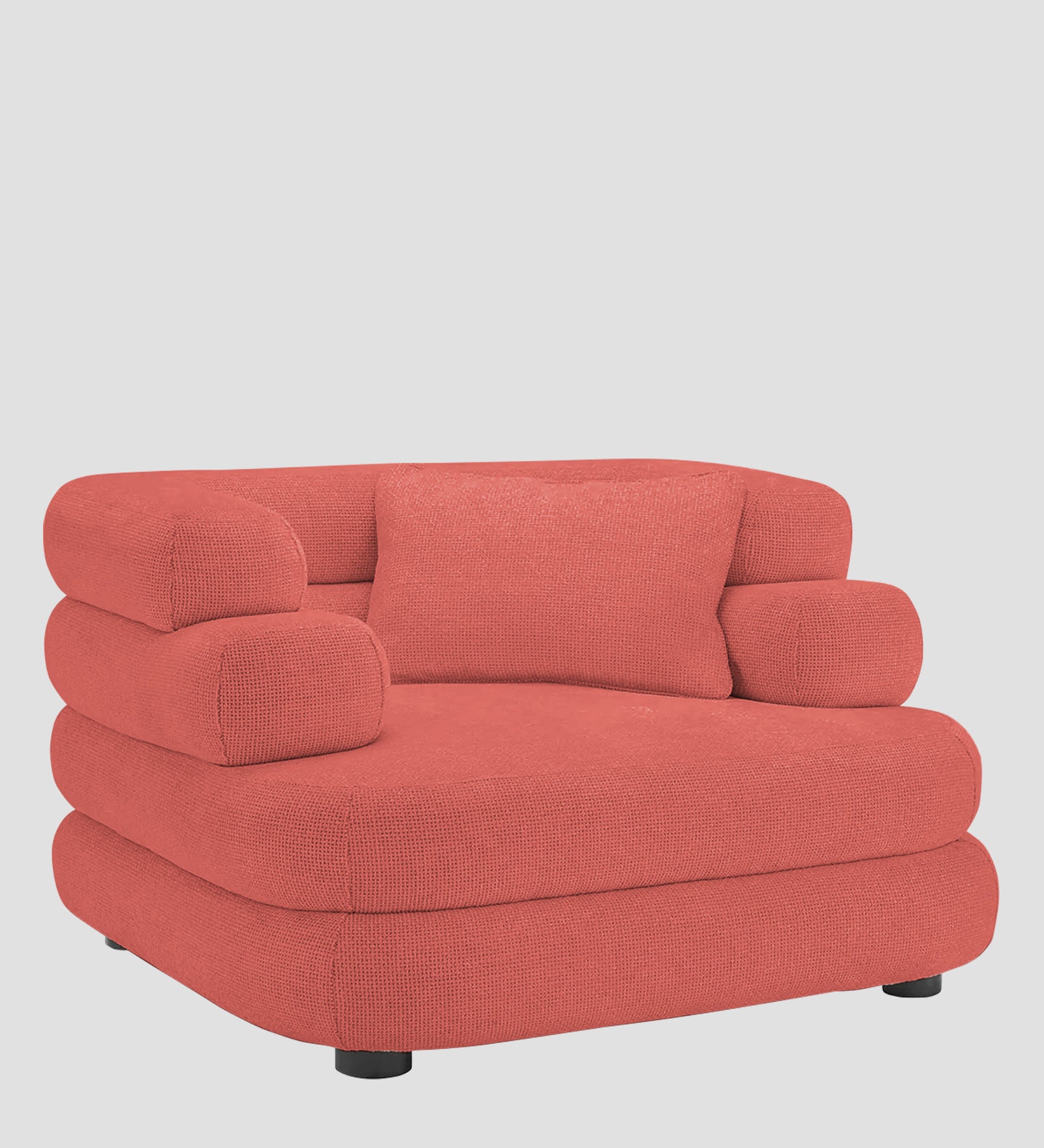 Wener Fabric 1 Seater Sofa in Salmon Pink Colour