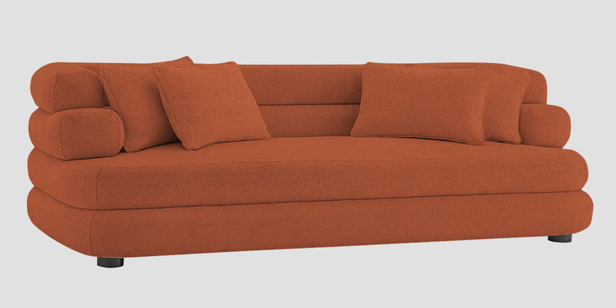 Wener Fabric 3 Seater Sofa In Royal Orange Colour - Febonic Living