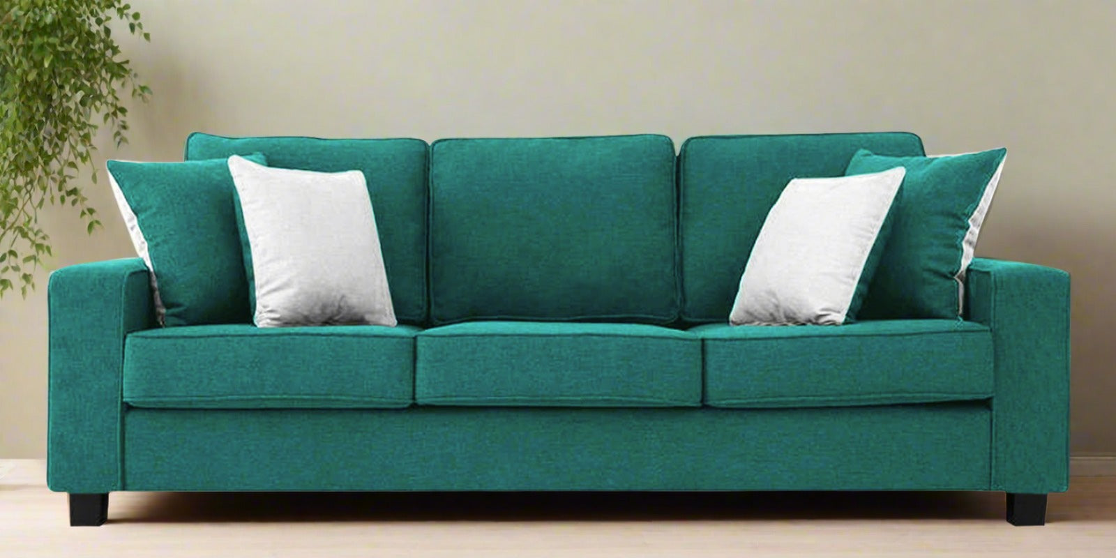 Ladybug Fabric 3 Seater Sofa In Sea Green Colour