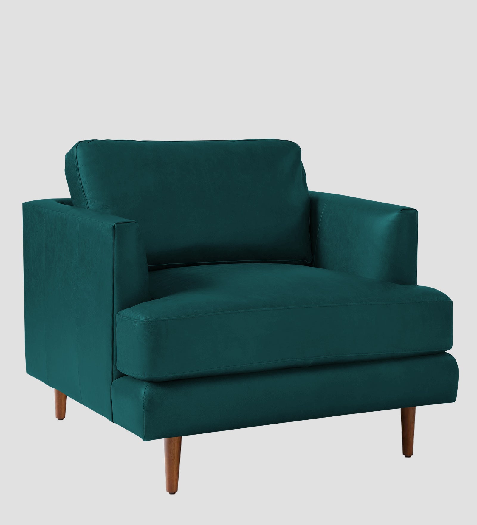 Sterio Leatherette 1 Seater Sofa In  Peakcock Blue Colour - Febonic Living
