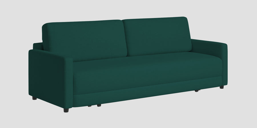 Leora Fabric 3 Seater Convertible Sofa Cum Bed In Sage Green Colour - Febonic Living