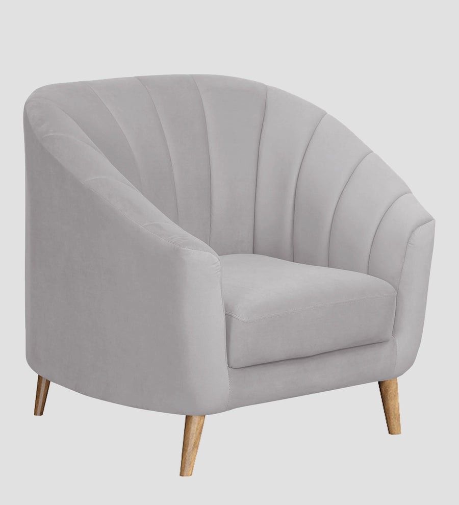 Kaylee Velvet 1 Seater Sofa In Concrete Grey Colour - Febonic Living