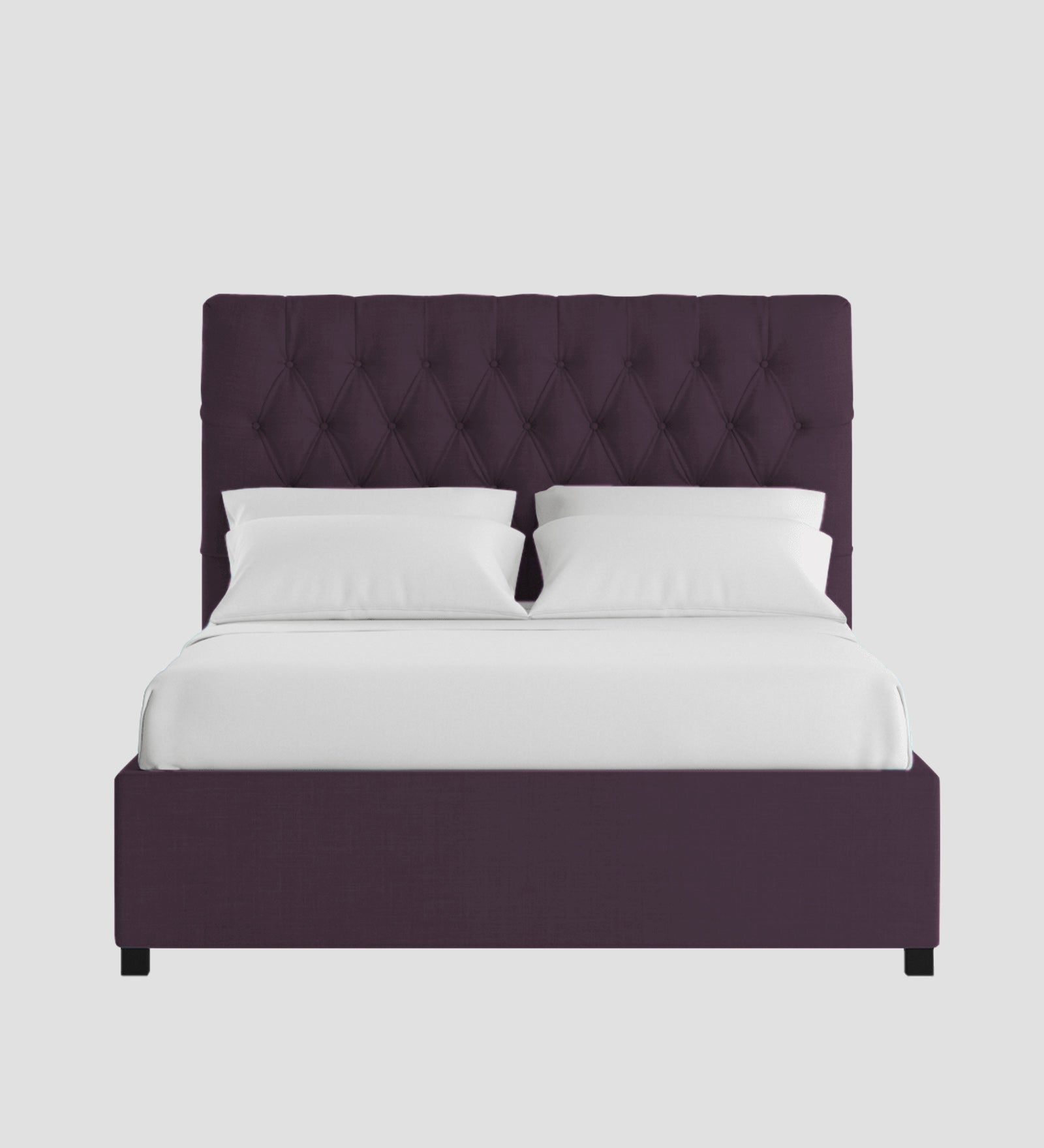 Isko Fabric King Size Bed In Greek Purple Colour With Storage Box - Febonic Living