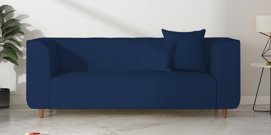 Sumo Velvet 3 Seater Sofa In Imperial Blue Colour - Febonic Living