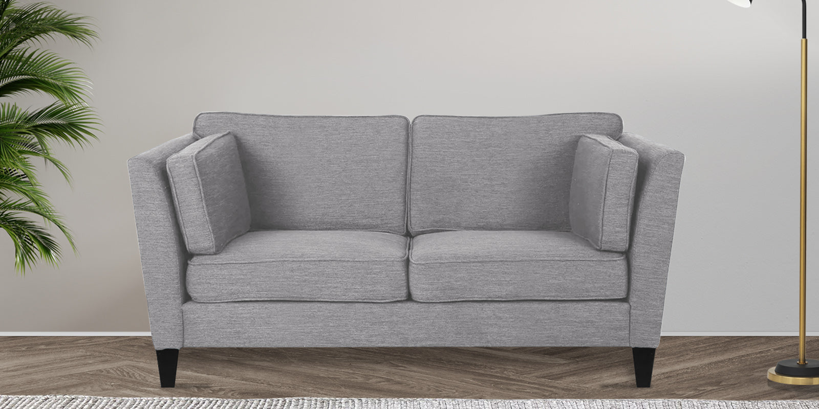 Nigar Fabric 2 Seater Sofa in Lit Grey Colour