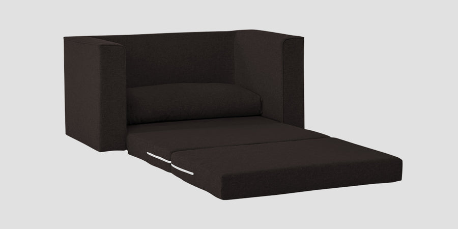 Kenia Fabric 2 Seater Foldable Sofa Cum Bed In Cara Brown Colour - Febonic Living