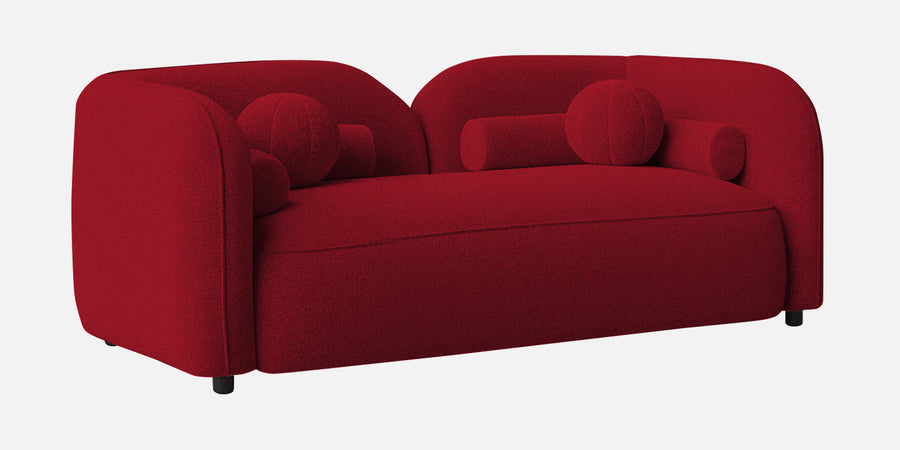 Corny Boucle Fabric 2 Seater Sofa In Candy Red Colour - Febonic Living
