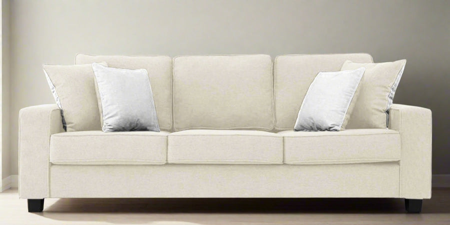 Ladybug Fabric 3 Seater Sofa In Ivory Cream Colour - Febonic Living