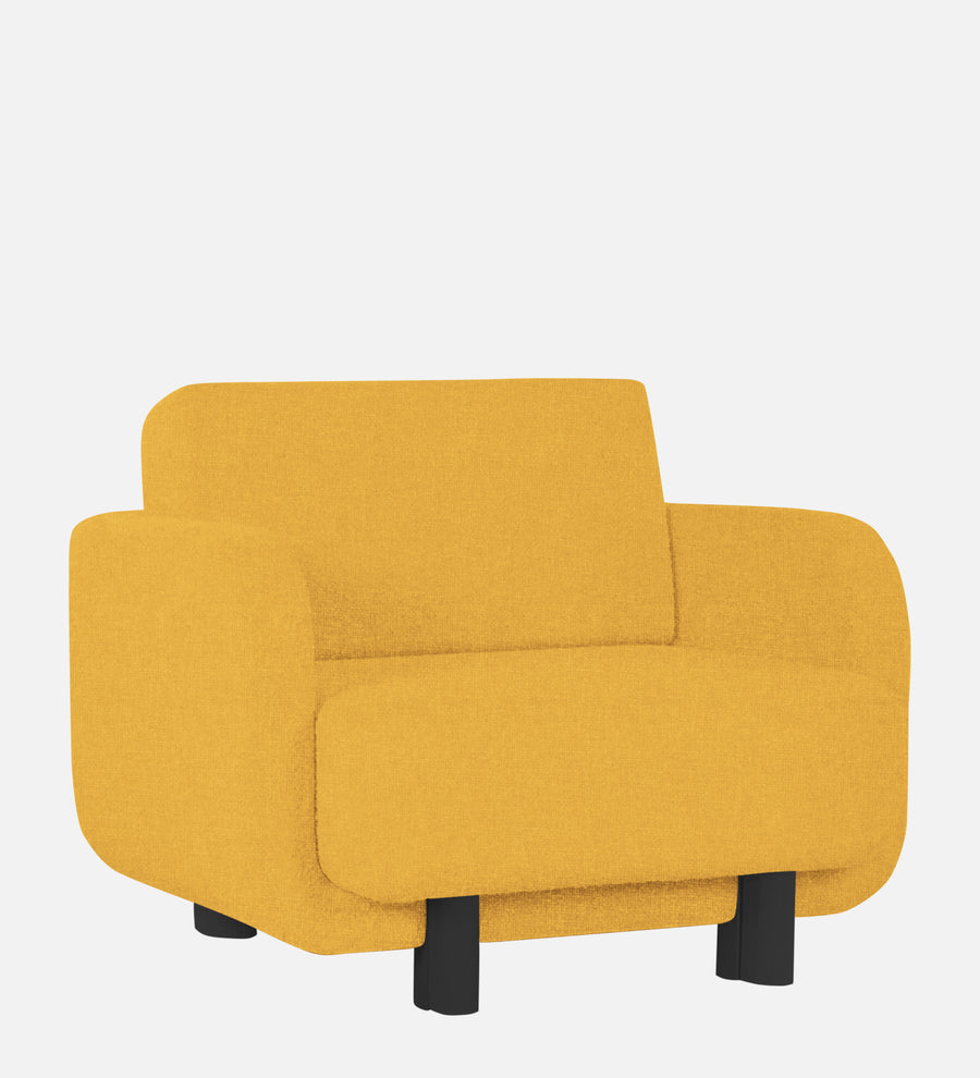 Varu Fabric 1 Seater Sofa In Bold Yellow Colour - Febonic Living
