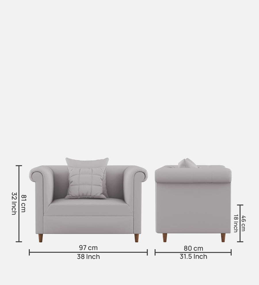 Rubi Velvet 1 Seater Sofa In Concrete Grey Colour - Febonic Living