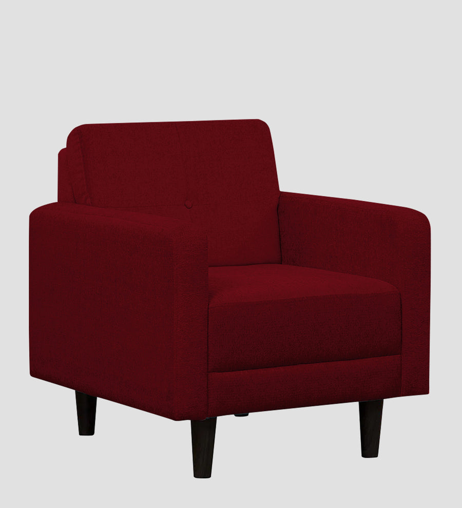 Noha Fabric 1 Seater Sofa In Ruby Red Colour - Febonic Living