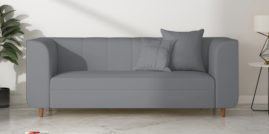 Sumo Velvet 3 Seater Sofa In Pubble Grey Colour - Febonic Living