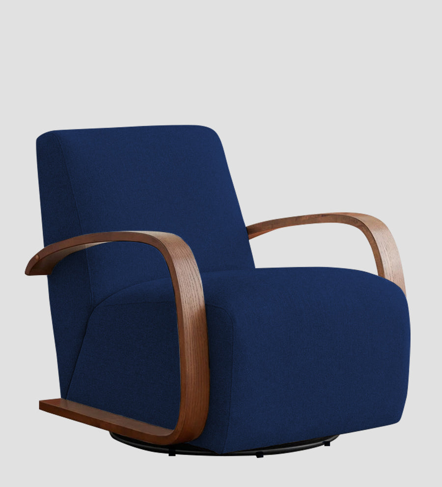 Balma Fabric Swivel Chair In Royal Blue Colour - Febonic Living