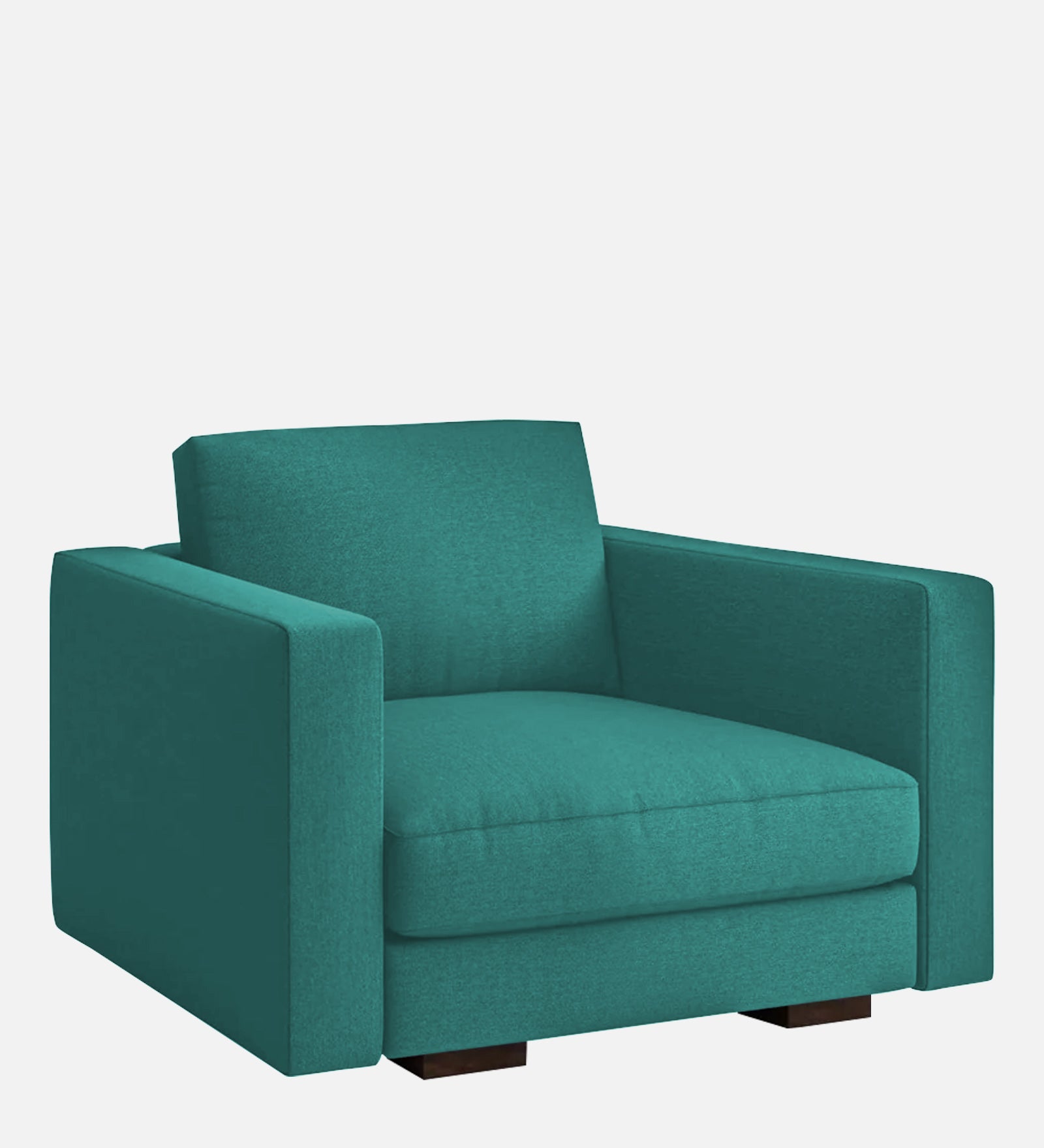 Messy Fabric 1 Seater Sofa in Sea Green Colour