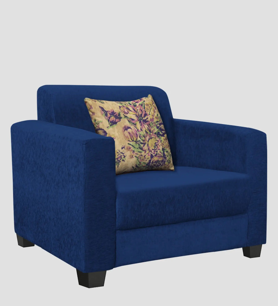 Lipu Fabric 1 Seater Sofa In Royal Blue Colour - Febonic Living
