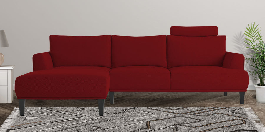 Como Fabric Rhs Sectional Sofa 3 Lounger In Blood Maroon Colour - Febonic Living