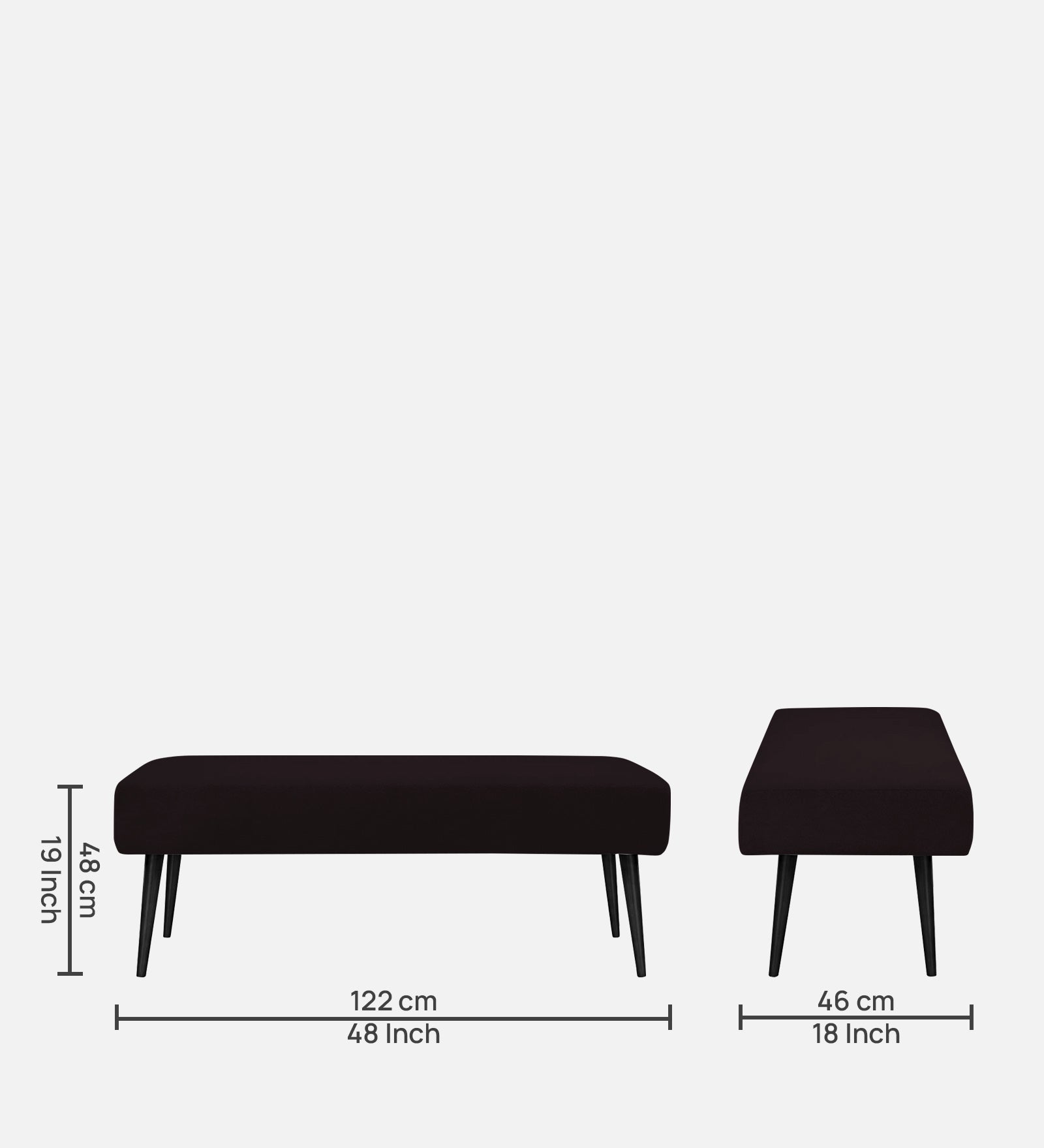 Orbit Fabric Bench In Cara Brown Colour