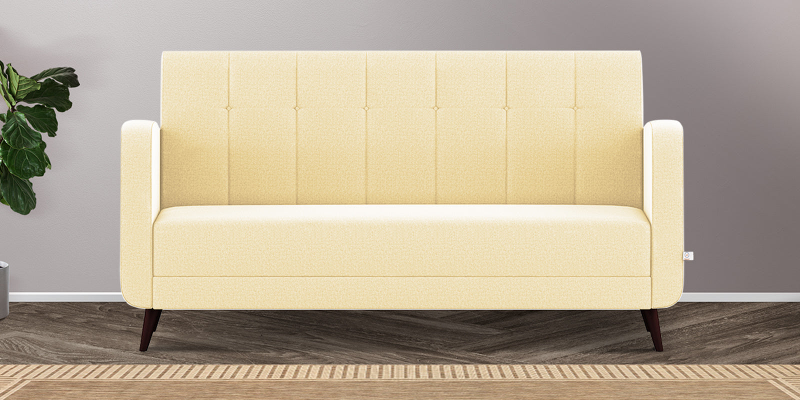 Wiki Velvet 3 Seater Sofa in Sandy Beige Colour