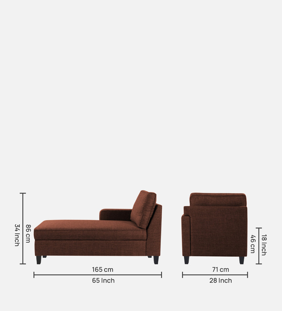 Harry Fabric Lhs Chaise Lounger In Coffee Brown Colour - Febonic Living