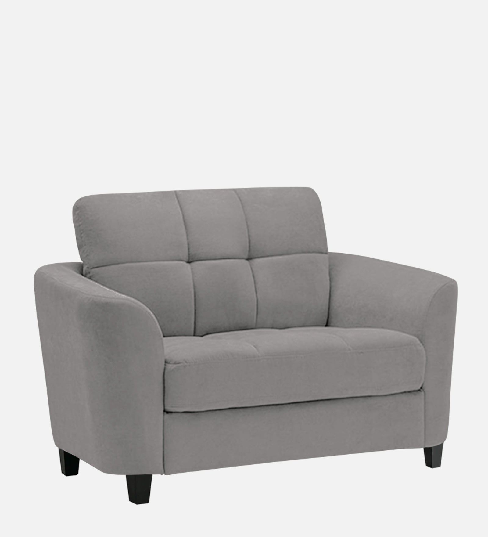 Mulan Fabric 1 Seater Sofa in Silver Grey Colour