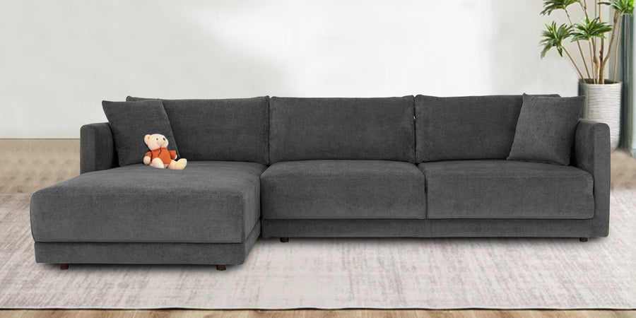 Northern Fabric Rhs Sectional Sofa 3 Lounger In Charcoal Grey Colour - Febonic Living