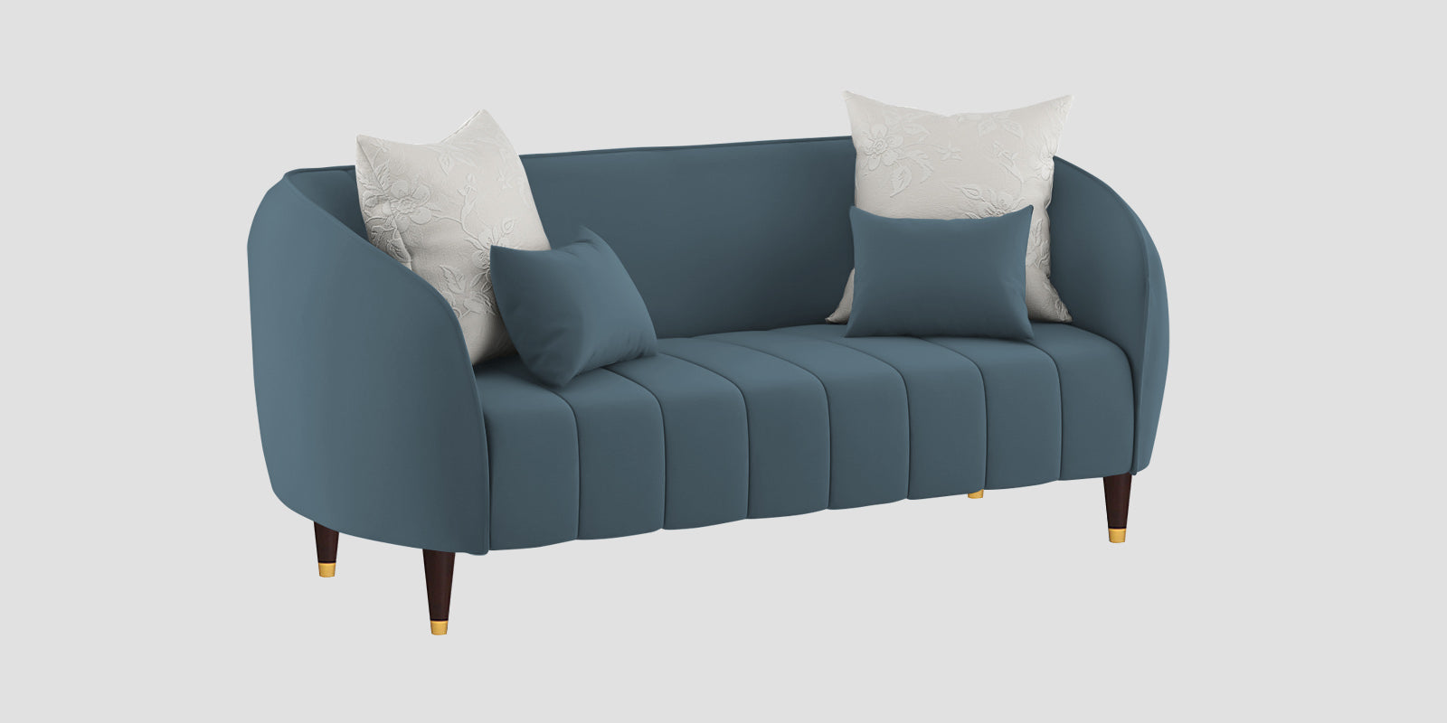 Hairo Velvet 2 Seater Sofa In Oxford Blue Colour - Febonic Living