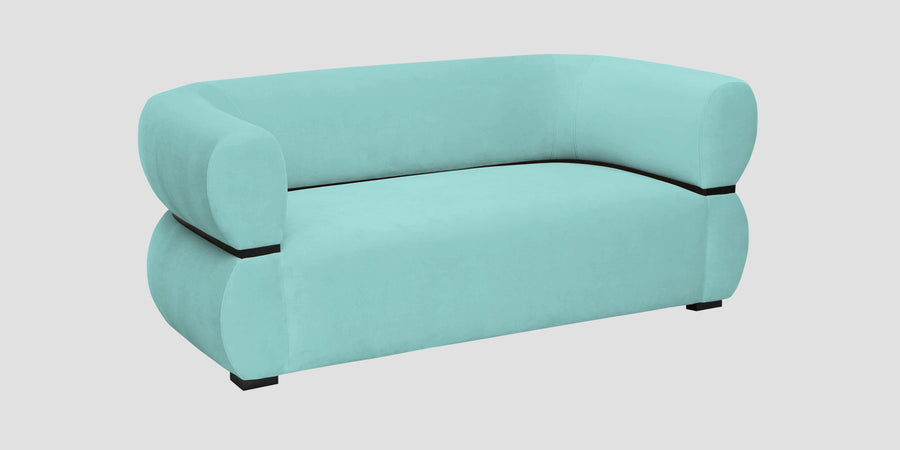 Kula Velvet 2 Seater Sofa In Barmunda Aqua Colour - Febonic Living
