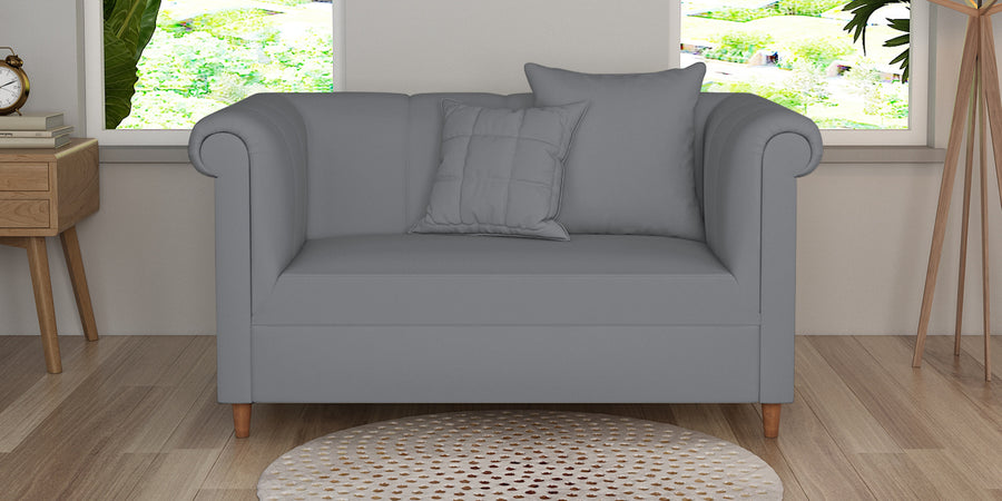 Rubi Velvet 2 Seater Sofa In Pubble Grey Colour - Febonic Living