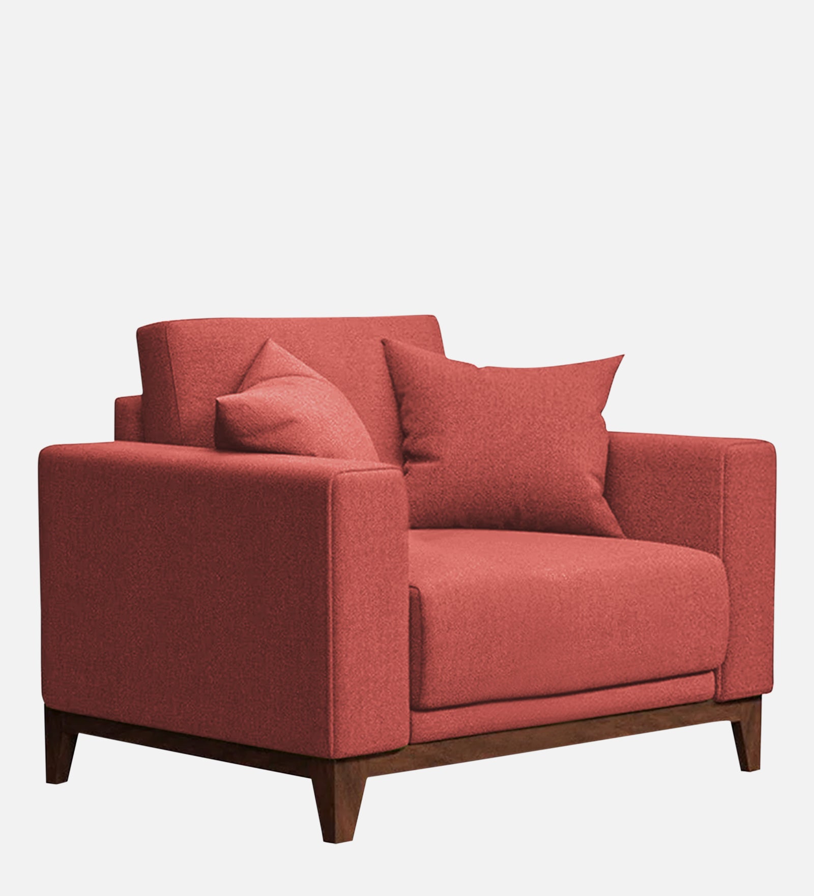 Luca Fabric 1 Seater Sofa in Salmon Pink Colour