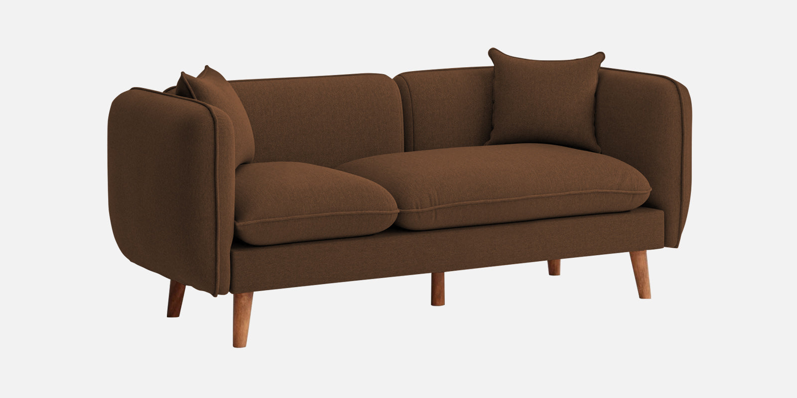 Reva Fabric 2 Seater Sofa In Chestnut Brown Colour