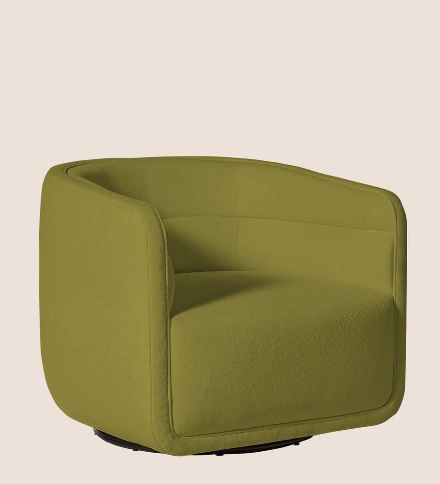 Ria Fabric Swivel Chair In Kelly Green Colour - Febonic Living