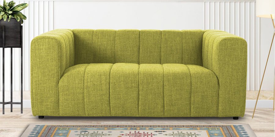 Lara Fabric 2 Seater Sofa In Parrot Green Colour - Febonic Living