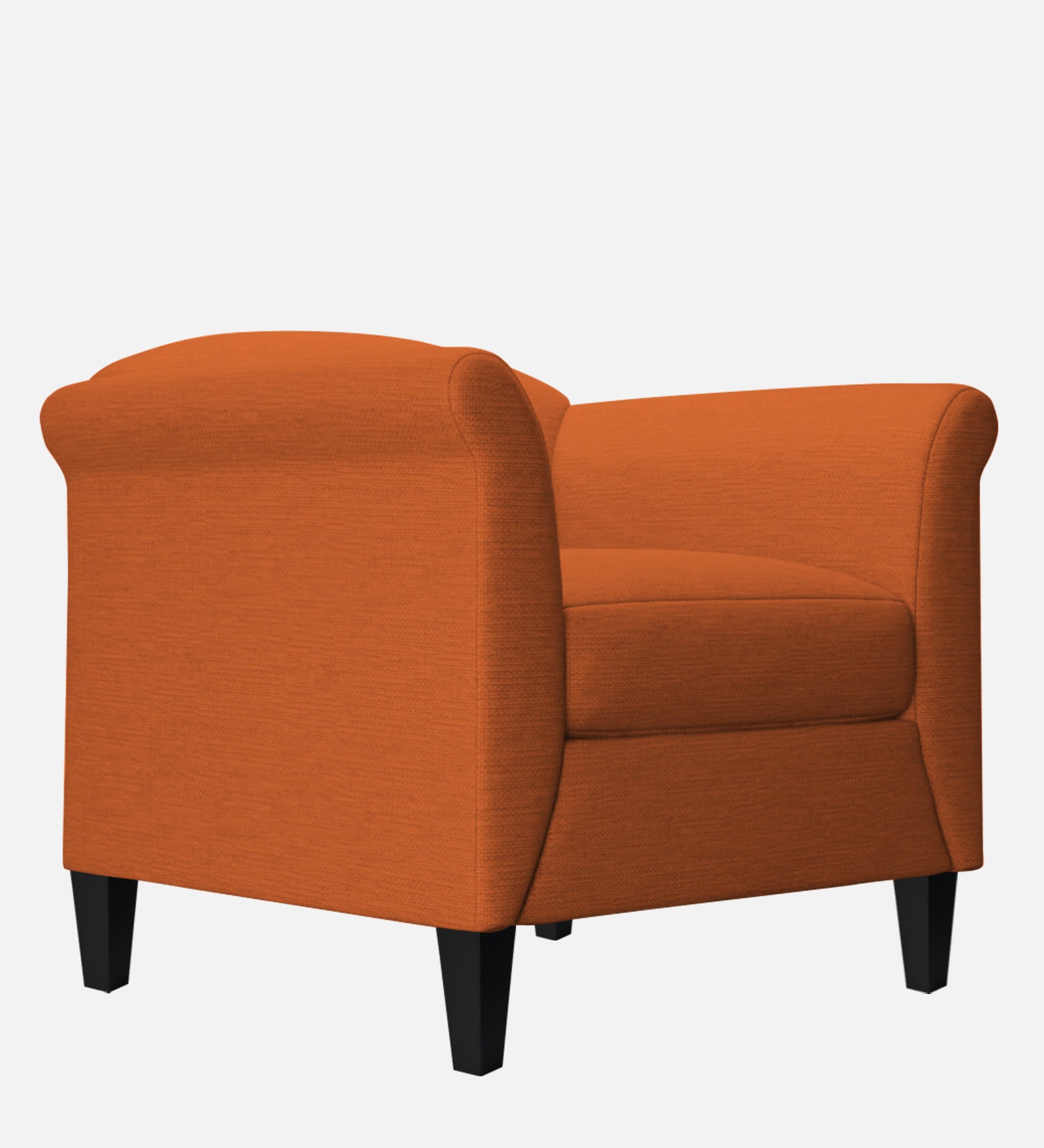 Kimber Fabric 1 Seater Sofa in Vivid Orange Colour