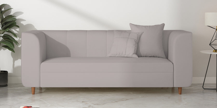 Sumo Velvet 3 Seater Sofa In Pearl Grey Colour - Febonic Living