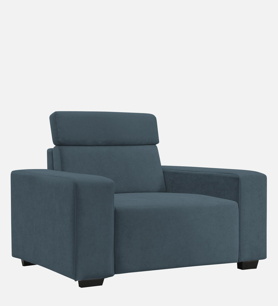 Hiro Fabric 1 Seater Sofa In Cobalt Blue Colour - Febonic Living