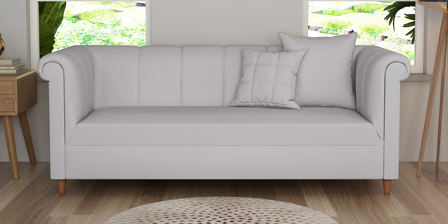 Rubi Velvet 3 Seater Sofa In Concrete Grey Colour - Febonic Living