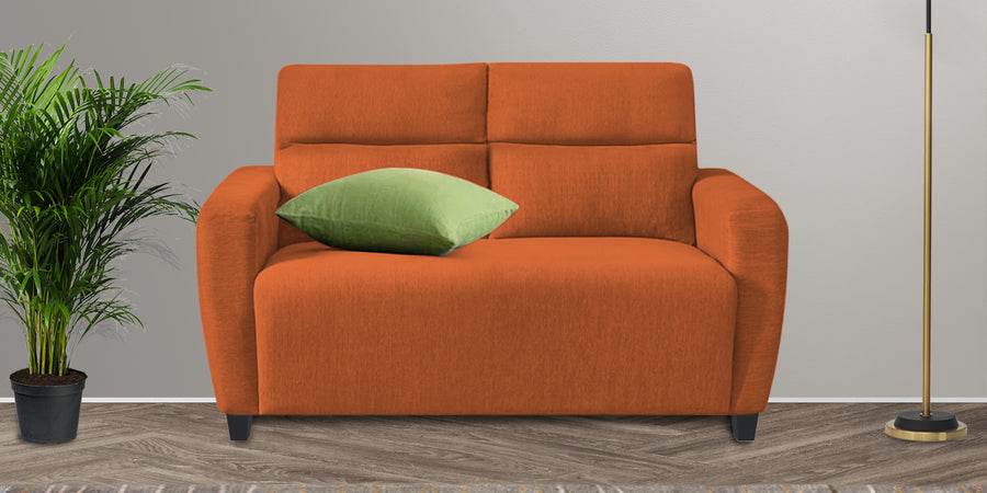 Bakadi Fabric 2 Seater Sofa In Vivid Orange Colour - Febonic Living