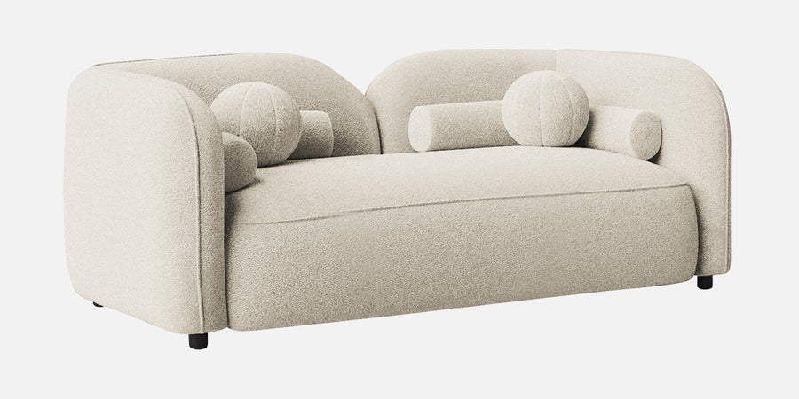 Corny Boucle Fabric 2 Seater Sofa In Shell White Colour - Febonic Living