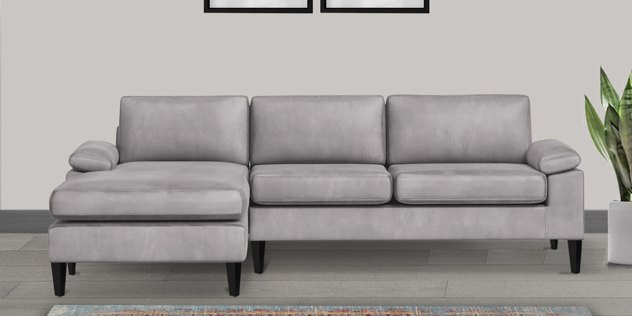 Vegas Velvet Rhs Sectional Sofa 3 Lounger In Concrete Grey Colour - Febonic Living