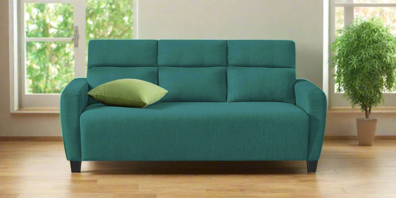 Bakadi Fabric 3 Seater Sofa in Sea green Colour