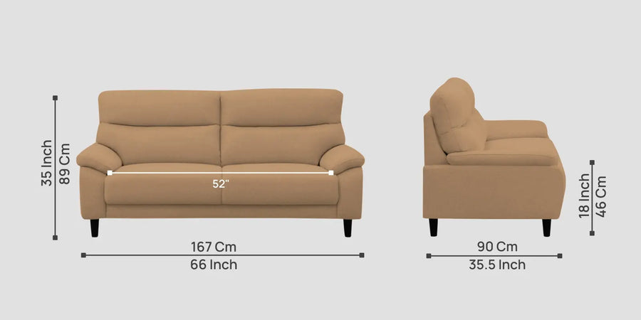 Zibby Fabric 2 Seater Sofa In Copper Brown Colour - Febonic Living