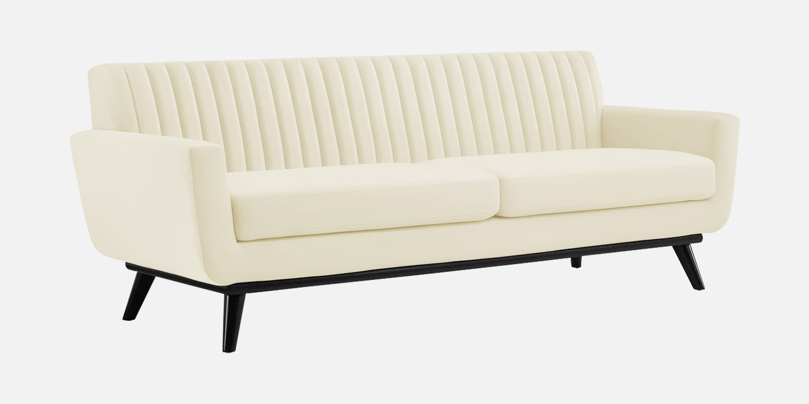 Tucker Velvet 3 Seater Sofa In Warm White Colour