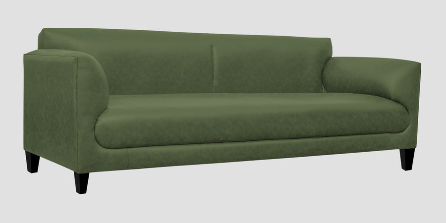 Convi Leatherette 3 Seater Sofa In Moss Green Colour - Febonic Living