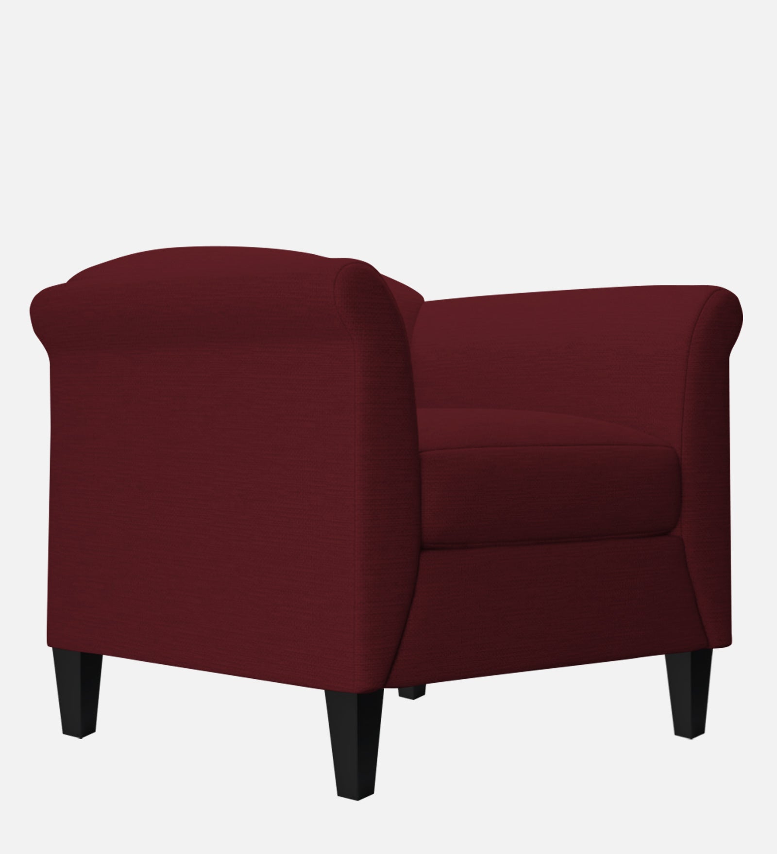 Kimber Fabric 1 Seater Sofa in Blood Maroon Colour