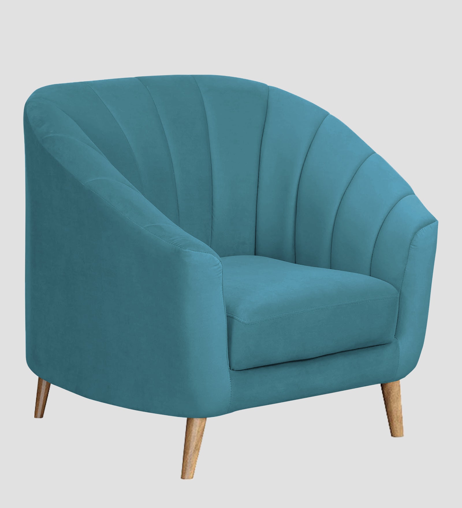 Nancy Velvet 1 Seater Sofa in Aqua Blue Colour