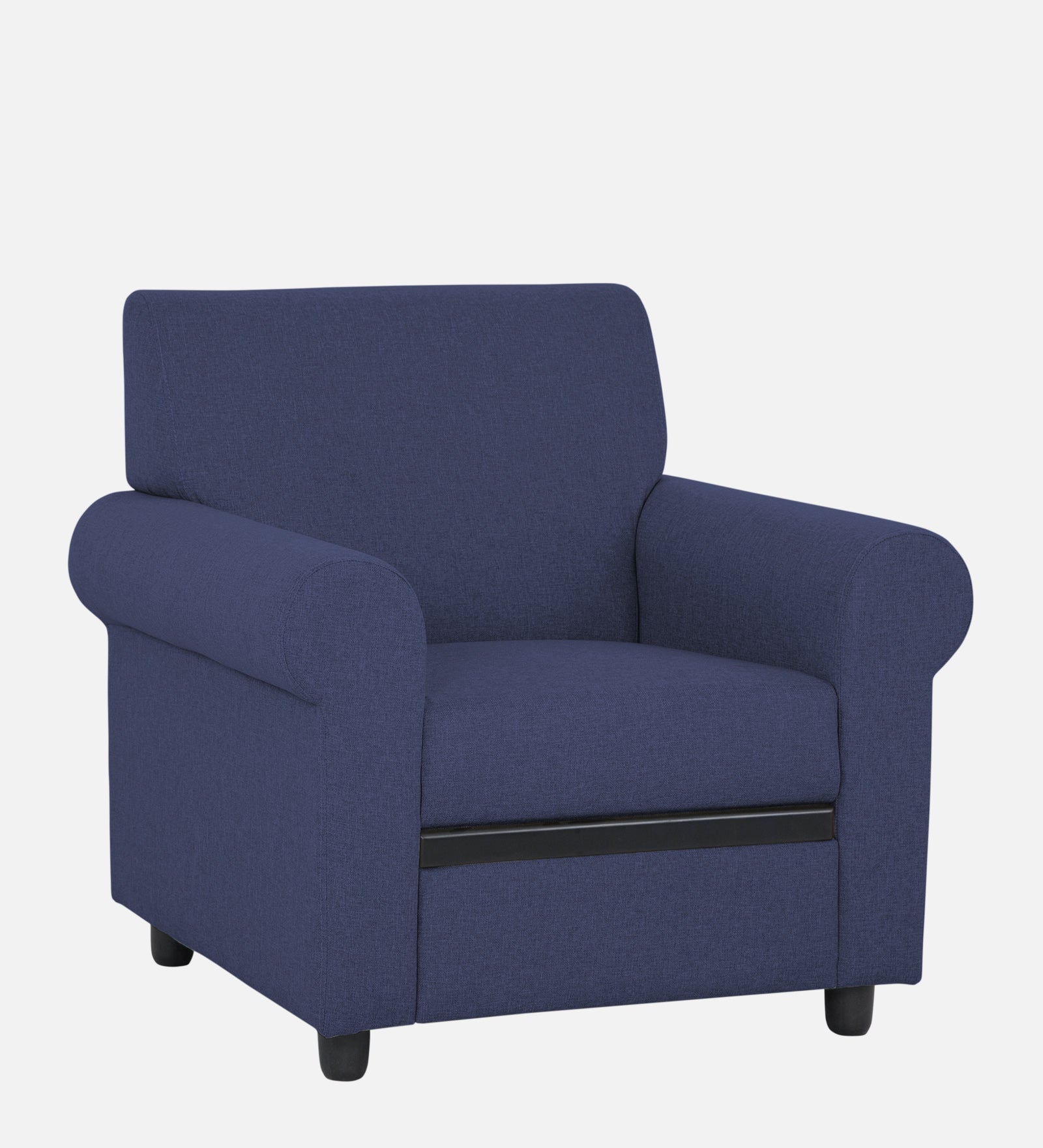 Ribby Fabric 1 Seater Sofa in Slate Blue Colour